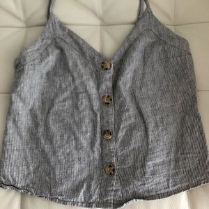 Abercrombie button pinstripe tank